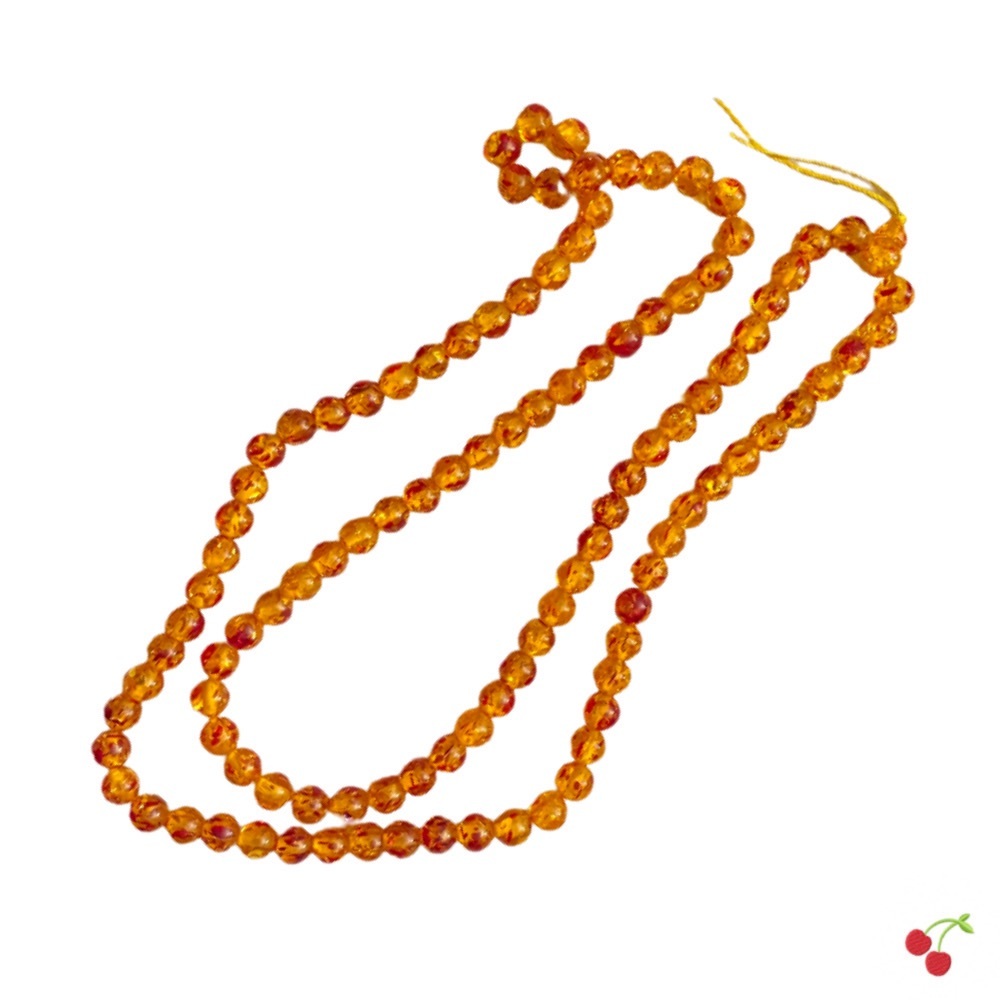 Yellow Amber Marble Long Necklace